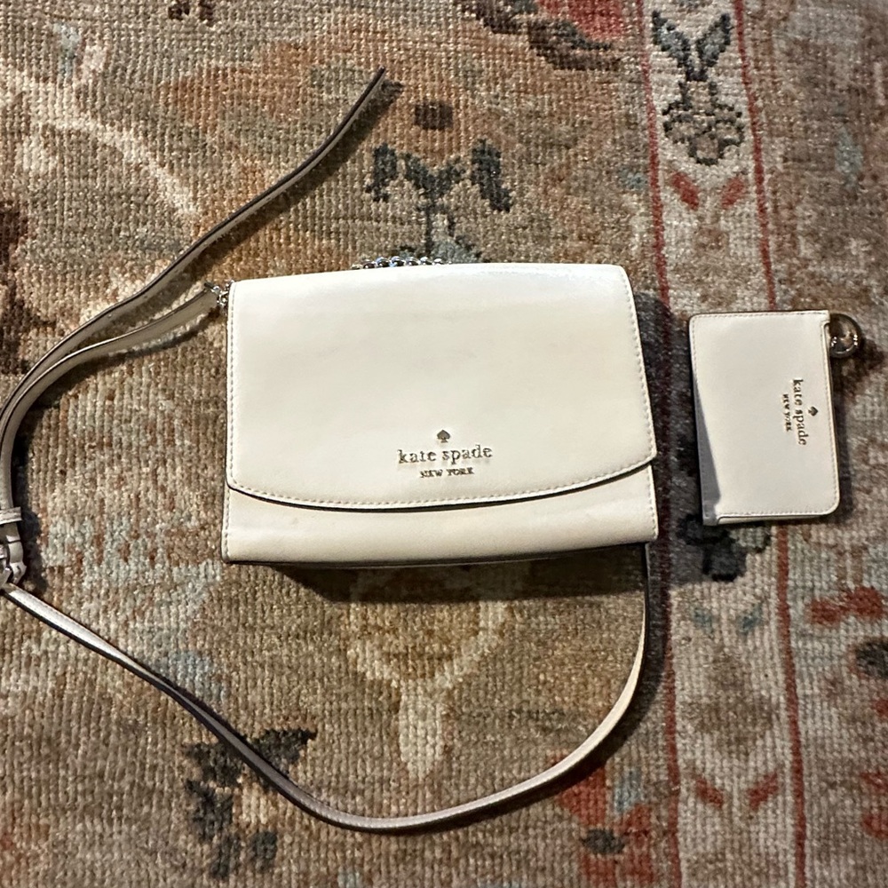 Kate Spade Cream Crossbody Bag and Cardholder Set